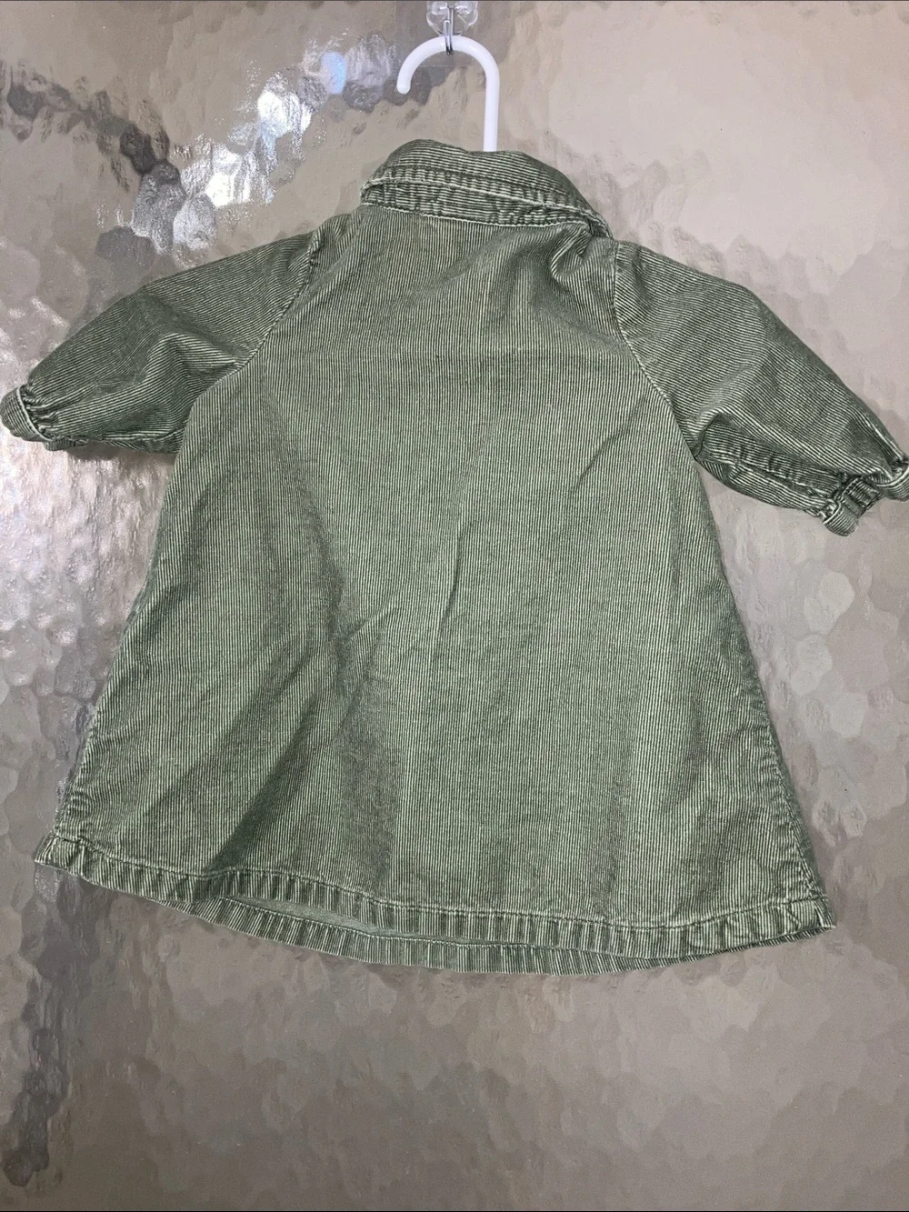 Old Navy Baby 0-3M Olive Green Corduroy Button-Front Shirt Dress